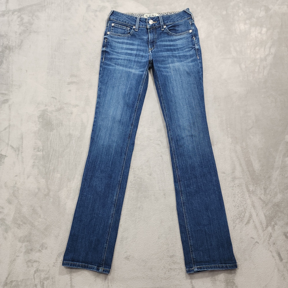 Ariat Jeans Womens 29L LONG Blue Mid Rise R.E.A.L. Abby Straight Stretch Denim